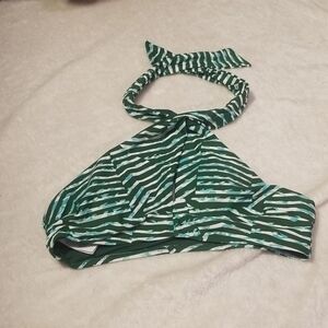 Aerie Green and White Striped Swim Coverup